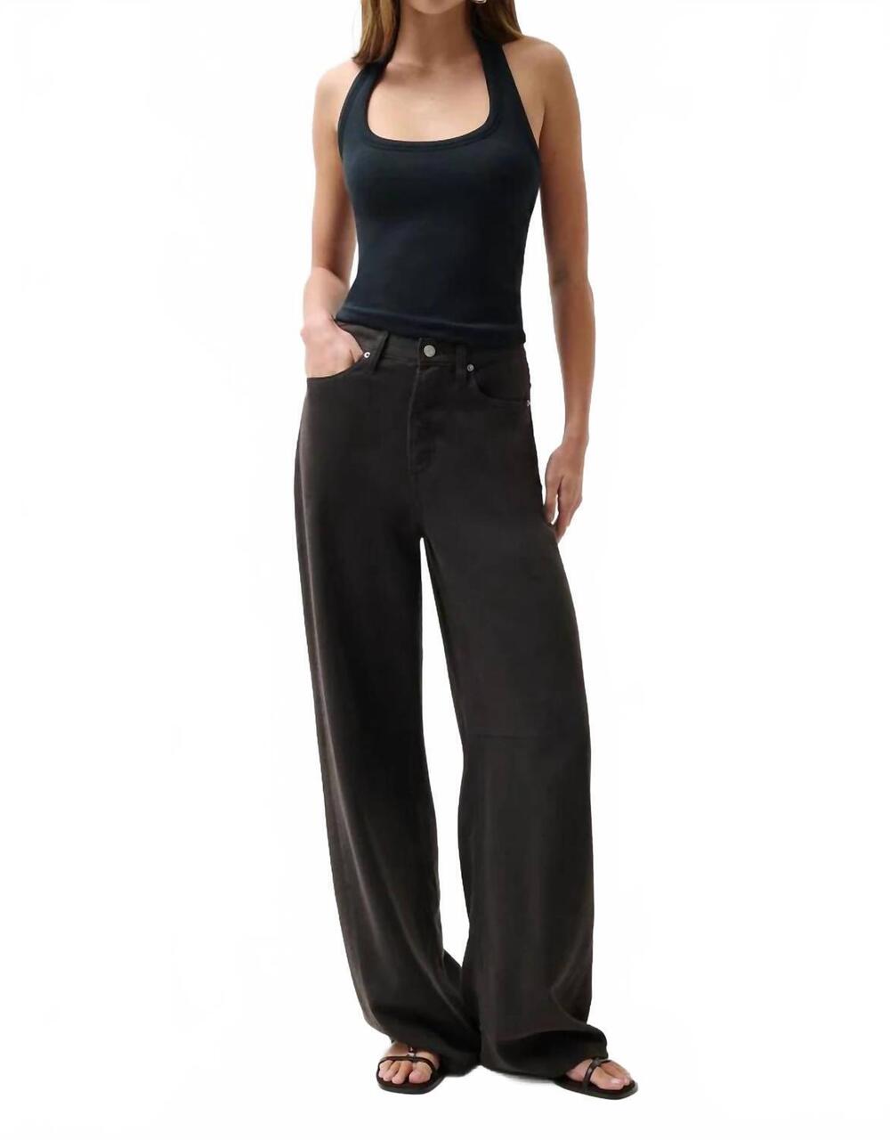 NEW PISTOLA sydney high rise linen bowed wide pants in bristol black